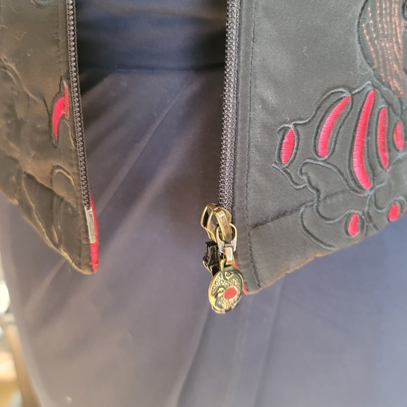 โ๏ธ Joseph Ribkoff Black and Red Embroidered Bomber Jacket โ๏ธ - Picture 3 of 14